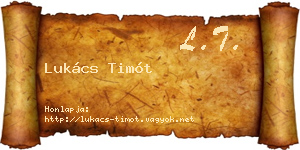 Lukács Timót névjegykártya